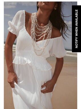 Off-Shoulder Maxi Dress with Ruffle Waist